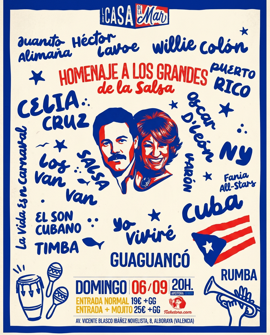 Cartel de HOMENAJE A LOS GRANDES DE LA SALSA